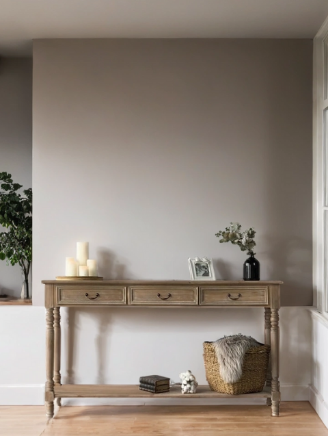 Woodenbend Monaco Eskitme Masif Ahşap 3 Çekmeceli Dresuar – Klasik Modern Country Tarz Konsol - 120x38x80 cm