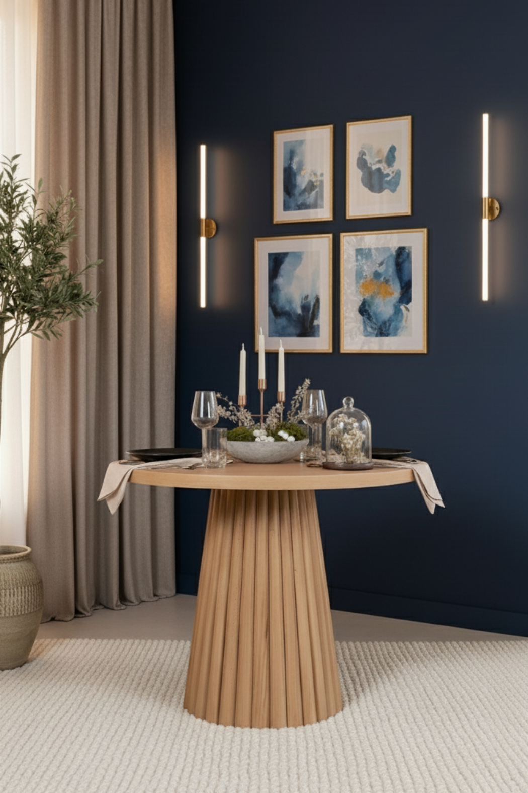 Woodenbend Monaco Natural 100 cm Yuvarlak Yemek Masası – Bohem & İskandinav Tarz