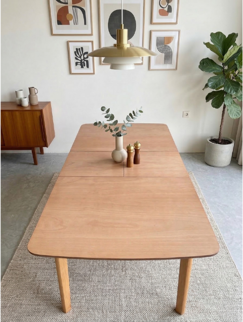 Woodenbend Romeo Açılır Yemek Masası 80x120 / 150 cm Naturel Ahşap | Kayın Kaplama Modern İskandinav Mutfak ve Salon Masası 4-6 Kişilik
