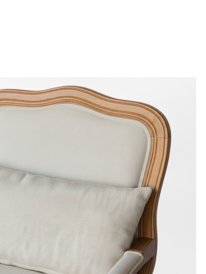 Woodenbend Orlando Natural Döşemeli Berjer – Kayın Ağacı İskeletli Kumaş Sırtlı Modern İskandinav Bohem Tekli Koltuk