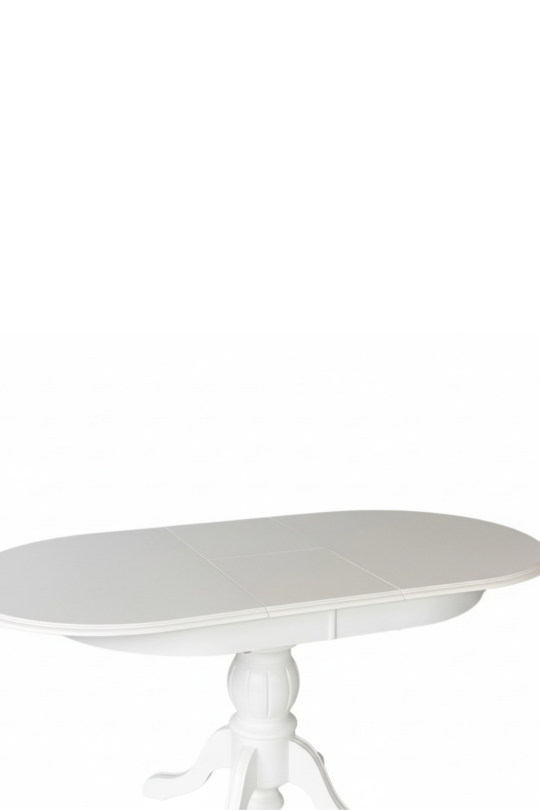 Woodenbend Ronya Beyaz Ahşap Oval Açılır Masa 80x120