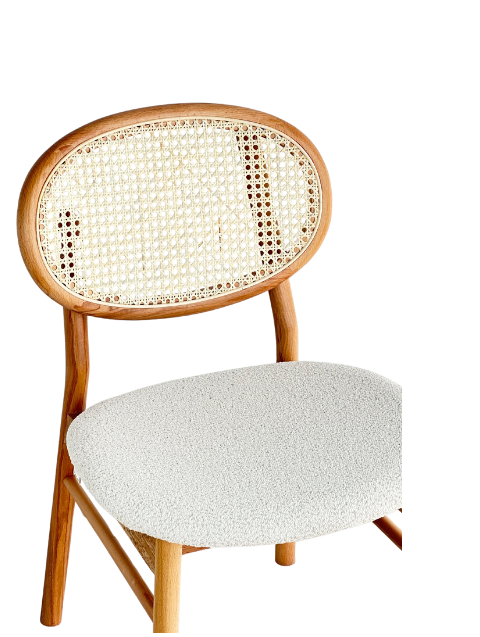 Woodenbend Beslan Yuvarlak Natural 100 cm Ahşap Yemek Masası Takımı – Hazeran Sandalyeli 4 Kişilik Masa Seti