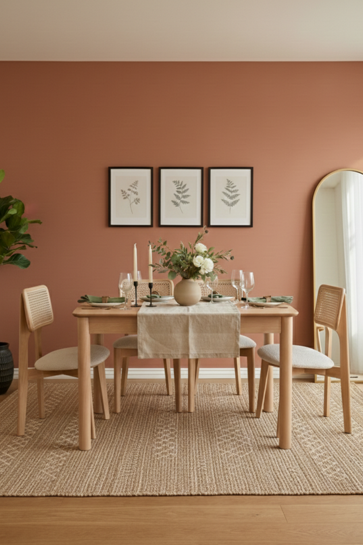 Woodenbend Helen Natural Açılır  Ahşap Yemek Masası Takımı 80x120 / 80x150 cm | 4 Hazeran Sandalyeli Kayın Ahşap İskandinav & Country Masa Seti