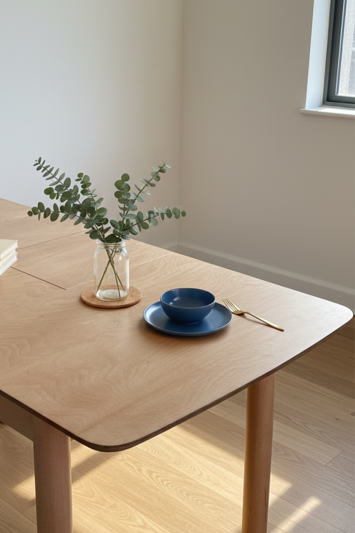 Woodenbend Helen Natural Açılır  Ahşap Yemek Masası Takımı 80x120 / 80x150 cm | 4 Hazeran Sandalyeli Kayın Ahşap İskandinav & Country Masa Seti