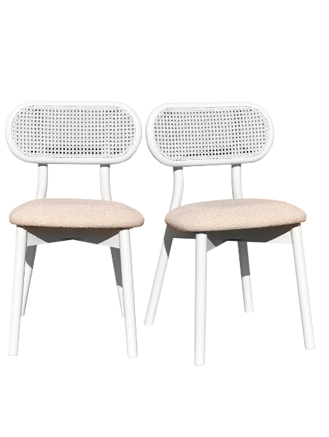 Woodenbend Troy Beyaz Ahşap Beyaz Hazeranlı Sandalye
