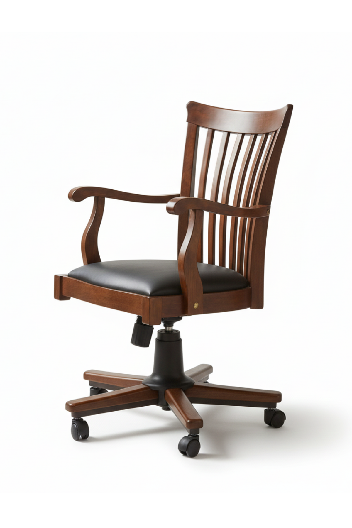 Woodenbend  Venetto Ceviz Rengi Suni Deri Ofis Sandalyesi – Kayın İskelet Zamansız Stil