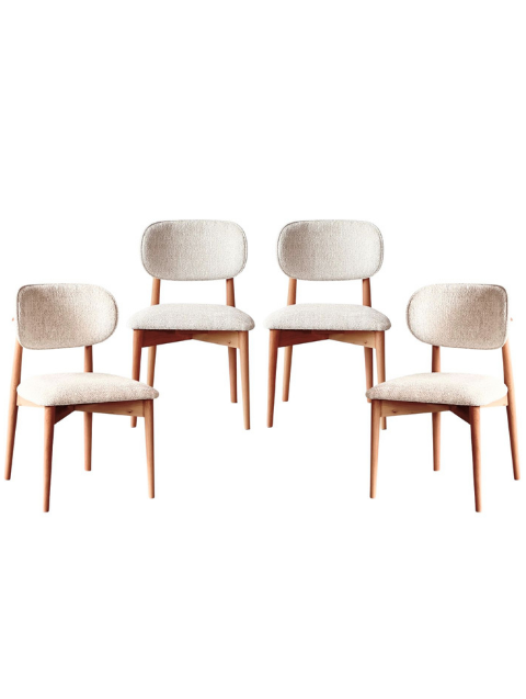Woodenbend Verona Natural Ahşap Açılır Masa Sandalye Takımı 80x130 – 4 Sandalyeli Country Masa Seti