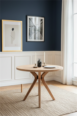  Woodenbend Milano Yuvarlak Natural 100 cm Ahşap Yemek Masası Takımı – Hazeran Sandalyeli 4 Kişilik Masa Seti