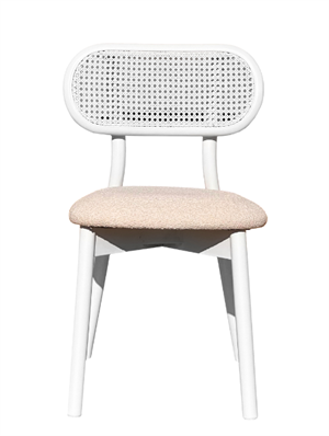  Woodenbend Troy Beyaz Ahşap Beyaz Hazeranlı Sandalye (2 Adet )