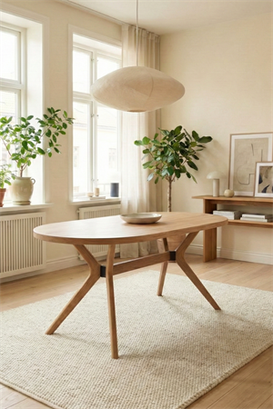 Adel Natural 80x130 cm Oval Ahşap Yemek Masası Takımı 4 Kişilik – İskandinav Modern Tasarım, Konforlu Sandalyeli