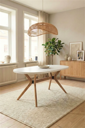 Adel Natural Beyaz 80x130 cm Oval 4 Yemek Masası Takımı –  İskandinav Modern Salon & Mutfak Masa Seti