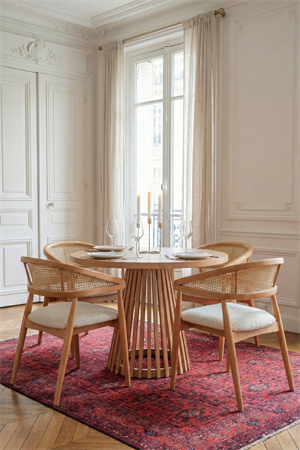 Woodenbend Albert Naturel Ahşap 4 Sandalyeli Mutfak Masa Takımı 100x100 –  İskandinav Masa Takımı