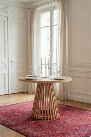 Woodenbend Albert Naturel Ahşap 4 Sandalyeli Mutfak Masa Takımı 100x100 –  İskandinav Masa Takımı