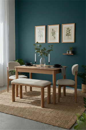 Alvin Natural Ahşap Açılır Benchli  2 Sandalyeli  Mutfak Masa Takımı 80x120 cm – Açıldığında 80x150 cm, Vintage Masa Takımı