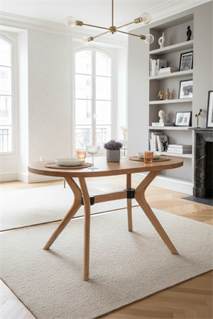 Arlen Natural Ahşap Yemek Masası 80x130 cm – İskandinav Tarzı Modern Mutfak Masası