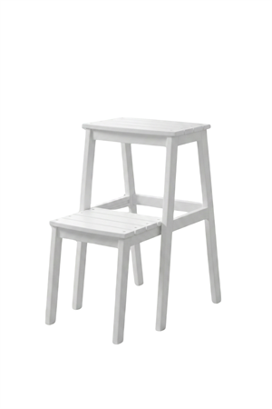 Bianco Beyaz Mat Merdiven Tabure  – Modern Dekoratif Basamaklı Tabure, Çok Amaçlı 36x40x58 cm 