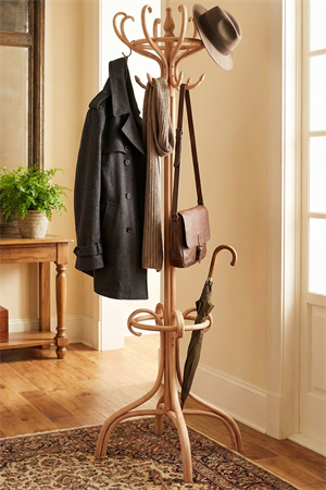 Class Natural Ahşap Ayaklı 8li Thonet Askılık – Ahşap Gövdeli Modern Vestiyer Askı – 