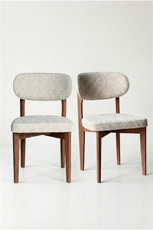 Cosmo Ceviz Renk Ahşap Döşemeli Sandalye 2li Set 54x48x80 cm – Modern Kumaş Kaplı Yemek Odası & Mutfak Sandalyesi Takımı