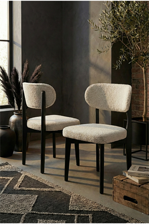 Cosmo Siyah Ahşap Döşemeli Sandalye 2li Set 54x48x80 cm – Modern Kumaş Kaplı Yemek Odası & Mutfak Sandalyesi Takımı