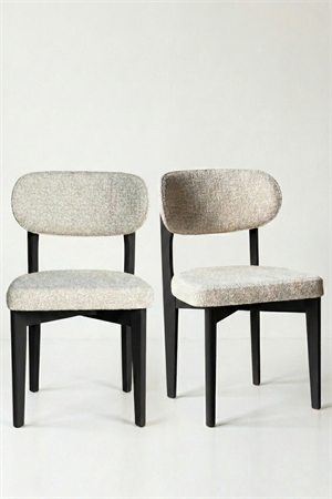 Cosmo Siyah Ahşap Döşemeli Sandalye 2li Set 54x48x80 cm – Modern Kumaş Kaplı Yemek Odası & Mutfak Sandalyesi Takımı
