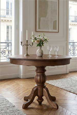 Diana Ceviz  Rengi Ahşap Açılır 4 Sandalyeli Mutfak Masa Takımı 100x100 – Açıldığında 100x130 cm, Vintage Masa Takımı