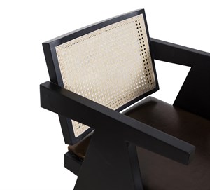 Woodenbend Emily Siyah Kollu Kayın Sandalye – Ahşap Hazeran Detaylı El İşçiliği