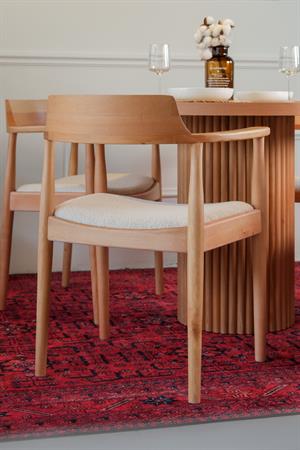 Woodenbend Eva Yuvarlak Natural 100 cm Ahşap Yemek Masası Takımı – Ahşap Sandalyeli 4 Kişilik Masa Seti