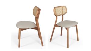 Woodenbend Haven Yuvarlak Natural 100 cm Ahşap Yemek Masası Takımı – Hazeran Sandalyeli 4 Kişilik Masa Seti