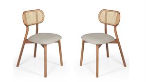 Woodenbend Haven Yuvarlak Natural 100 cm Ahşap Yemek Masası Takımı – Hazeran Sandalyeli 4 Kişilik Masa Seti