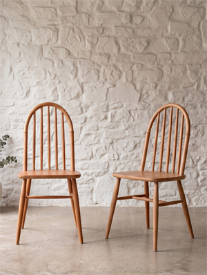 woodenbend, Laura 2'li Naturel Amerikan Sandalye | Klasik Fırınlanmış Kayın Ağacı Ahşap Sandalye
