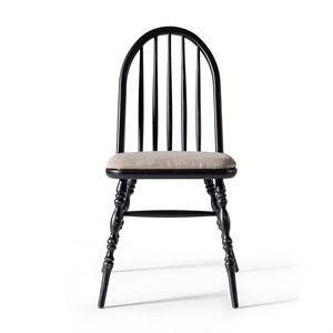 Woodenbend Laura Eskitilmiş Siyah Ahşap Sandalye