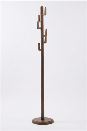 Woodenbend Leonor Ceviz Rengi Masif Kayın Ahşap Askılık 178 cm | Klasik Country & Rustik Tarz Dekoratif Ayaklı Elbise Askılığı Portmanto