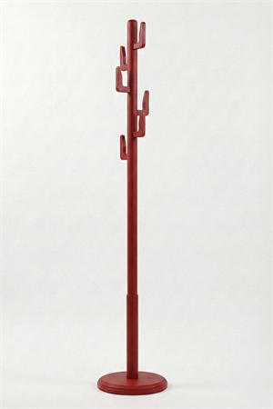 Woodenbend Leonor Mat Lake Kırmızı Masif Kayın Ahşap Askılık 178 cm | Klasik Country & Modern Tarz Dekoratif Ayaklı Elbise Askılığı Portmanto