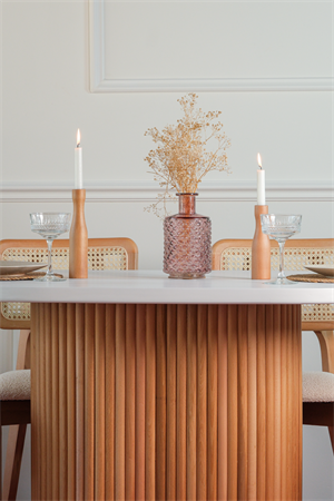 Woodenbend Mirla Oval Natural Beyaz  80x130 Ahşap Yemek Masası Takımı – Hazeran Sandalyeli 4 Kişilik Masa Seti