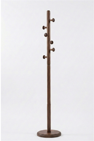 Matteo Ceviz Rengi Masif Kayın Ahşap Askılık 178 cm | Modern İskandinav & Bohem Tarz Ayaklı Elbise Askılığı Dekoratif Portmanto