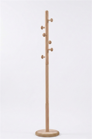 Woodenbend Matteo Natural Masif Kayın Ahşap Askılık 178 cm | Modern İskandinav & Bohem Tarz Ayaklı Elbise Askılığı Dekoratif Portmanto