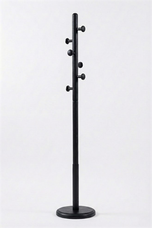 Matteo Siyah Masif Kayın Ağacı Modern Ahşap Elbise Askılığı 178 Cm İskandinav Bohem Dekoratif Askılık