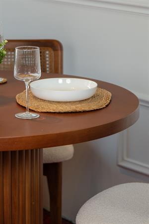 Woodenbend Mirla Ceviz 100 cm Yuvarlak Yemek Masası – Bohem & İskandinav Tarz