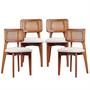 Woodenbend Mirla Ahsap Hazeranlı Sandalye Ceviz (4 Adet)