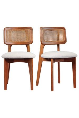 Woodenbend Mirla Ahsap Hazeranlı Sandalye Ceviz (4 Adet)