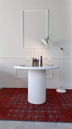 Woodenbend Mirla Beyaz 100 cm Yuvarlak Yemek Masası – Bohem & İskandinav Tarz