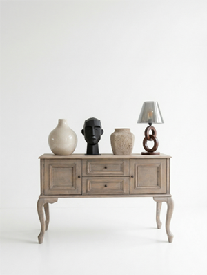 Woodenbend Olivia Eskitme Ahşap Çok Amaçlı Konsol – Kayın Modern Country İskandinav Tasarım, 130x38x80 cm