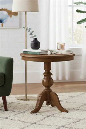 Arden Ceviz Rengi Fiskos Yan Sehpa – 60x60x62 cm Modern Minimalist Sehpa, Salon ve Oturma Odası İçin Şık Dekoratif Sehpa