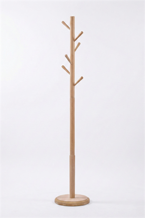 Woodenbend Rama Natural Masif Kayın Ahşap Askılık 178 cm | Modern İskandinav & Klasik Country Tarz Dekoratif Ayaklı Elbise Askılığı