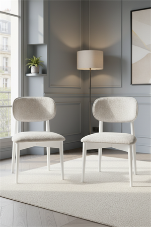 Raymond Beyaz Ahşap Açılır 4 Sandalyeli Mutfak Masa Takımı 100x100 – Açıldığında 100x130 cm, Bohem İskandinav Masa Takımı