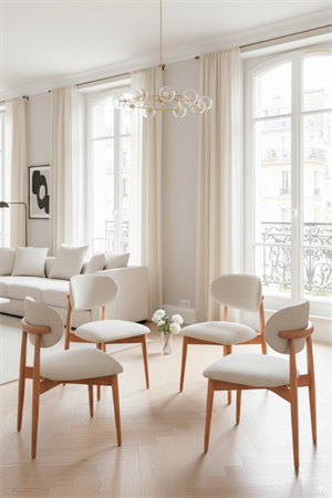 Woodenbend Raymond Naturel Ahşap Açılır 4 Sandalyeli Mutfak Masa Takımı 100x100 – Açıldığında 100x130 cm, Bohem İskandinav Masa Takımı