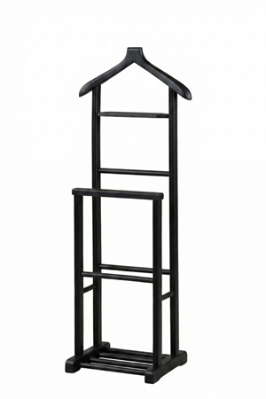 Servant Siyah Çiftli Dilsiz Uşak 50x34x130 cm Ahşap Elbise & Ceket Askılığı – 