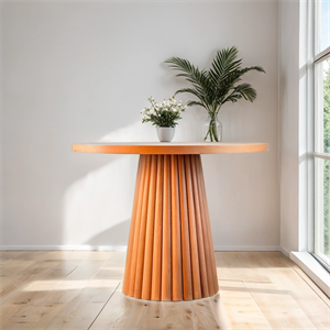 Woodenbend Simin Yuvarlak Natural 100 cm Ahşap Yemek Masası Takımı – Hazeran Sandalyeli 4 Kişilik Masa Seti