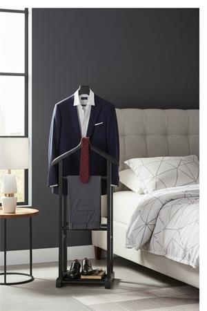 Stone Çift Tepeli Dilsiz Uşak Mat Siyah 130 cm | Masif Kayın Ahşap Modern İskandinav Ceket & Pantolon Askı Standı