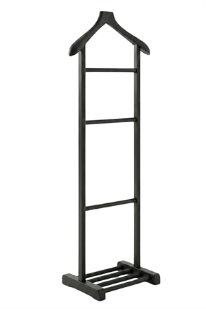 Woodenbend Stone Mat Lake Siyah Masif Kayın Ahşap Dilsiz Uşak Askılık 130 cm | Modern Endüstriyel & İskandinav Tarz Ceket Pantolon Askı Standı